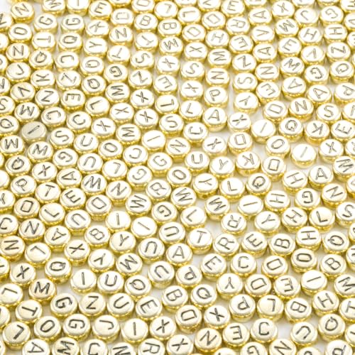 200pcs Gold Acrylic Letter Z Beads | 4x7mm for Bracelets & Jewelry
