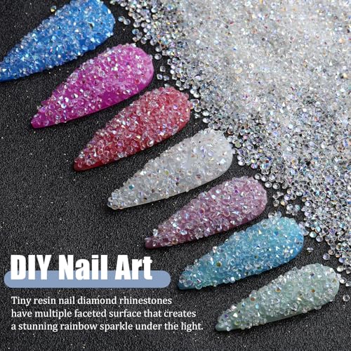 Umillars 30000 Pcs 1.5mm Mini Nail Rhinestones Clear AB Pixie Crystals