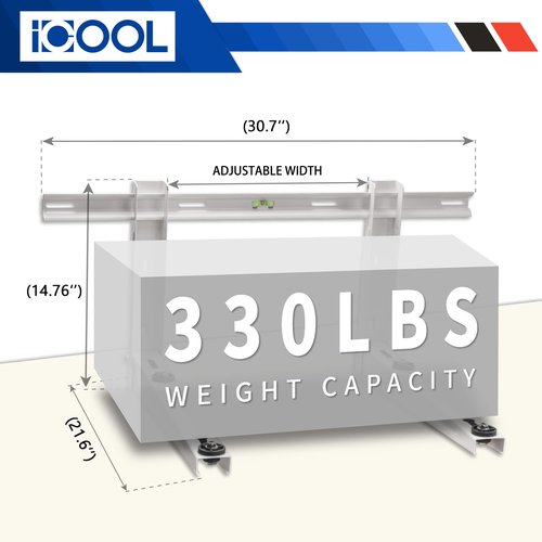 ICOOL Mini Split Wall Mounting Bracket for 9000-36000 BTU Universal Ductless Air Conditioners, Heat Pumps, Compressors & HVAC Systems, Outdoor Heavy Duty Foldable Wall Mount Condenser Bracket