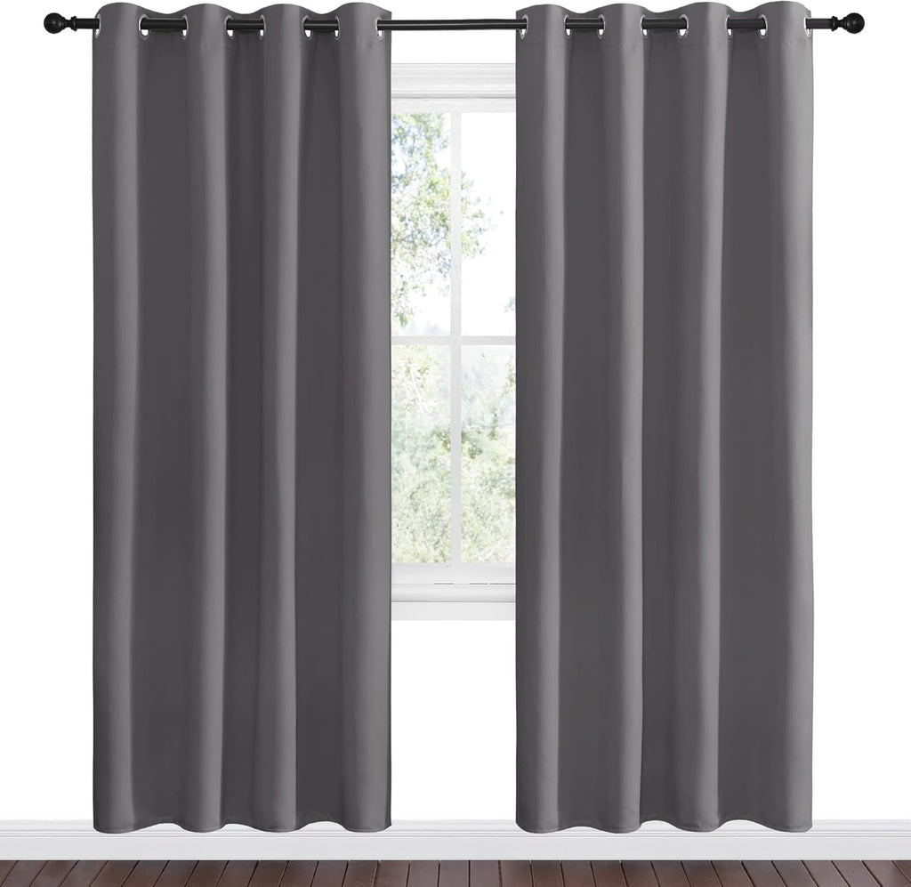 NICETOWN Blackout Curtains - Noise Reducing Thermal Insulated Drapes | 2 Panels, 55 x 78 Inch, Gray