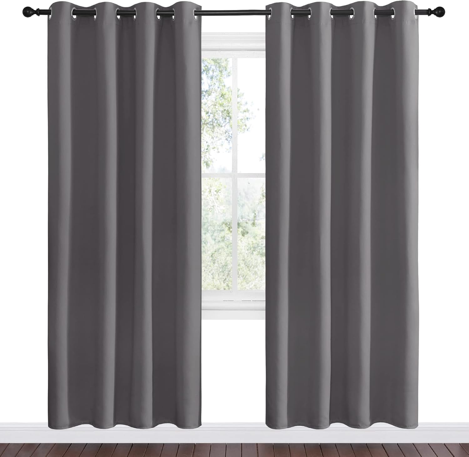 NICETOWN Blackout Curtains - Noise Reducing Thermal Insulated Drapes | 2 Panels, 55 x 78 Inch, Gray