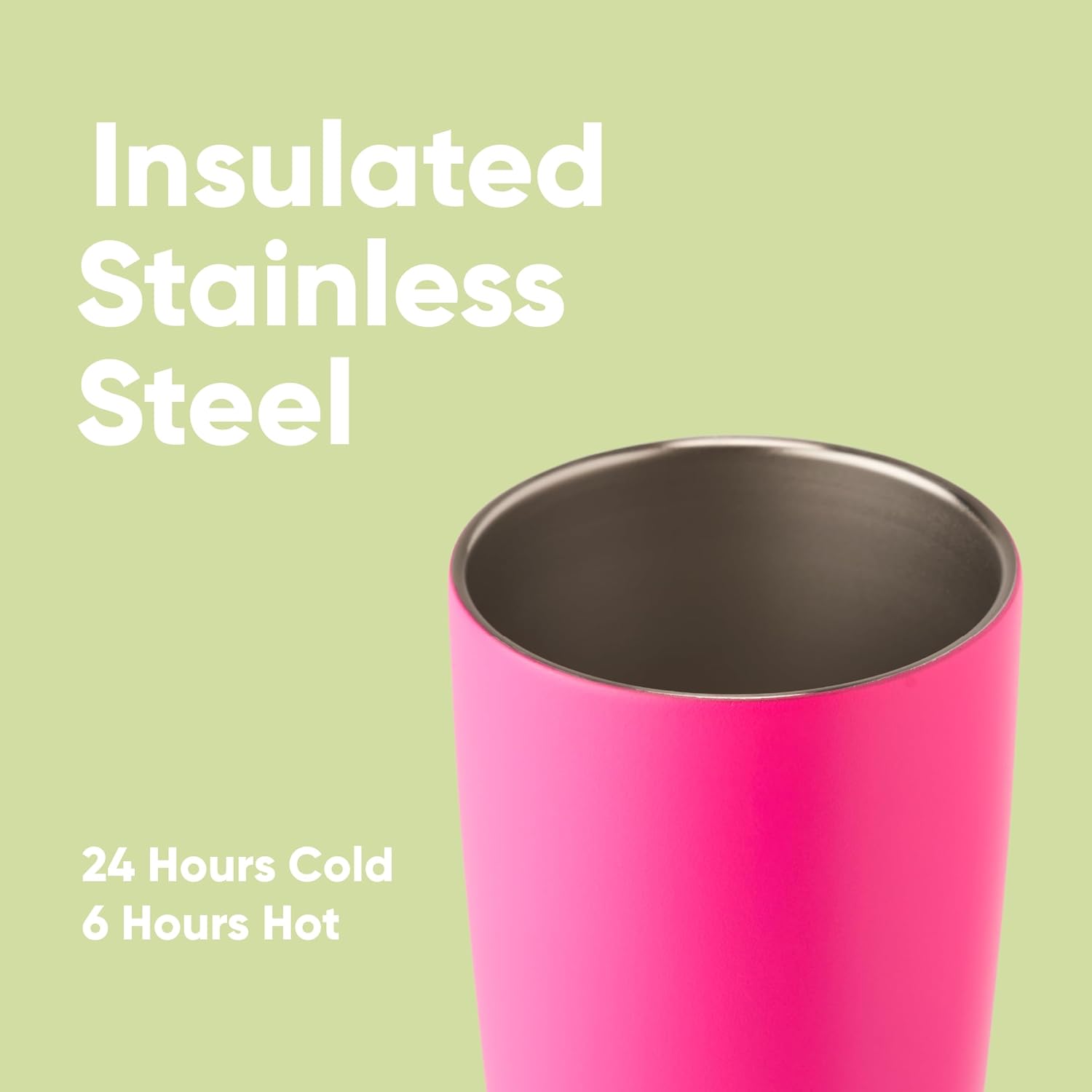 Owala SmoothSip Insulated Coffee Tumbler - Reusable Hot & Iced Mug, 20 oz, BPA Free, Pink