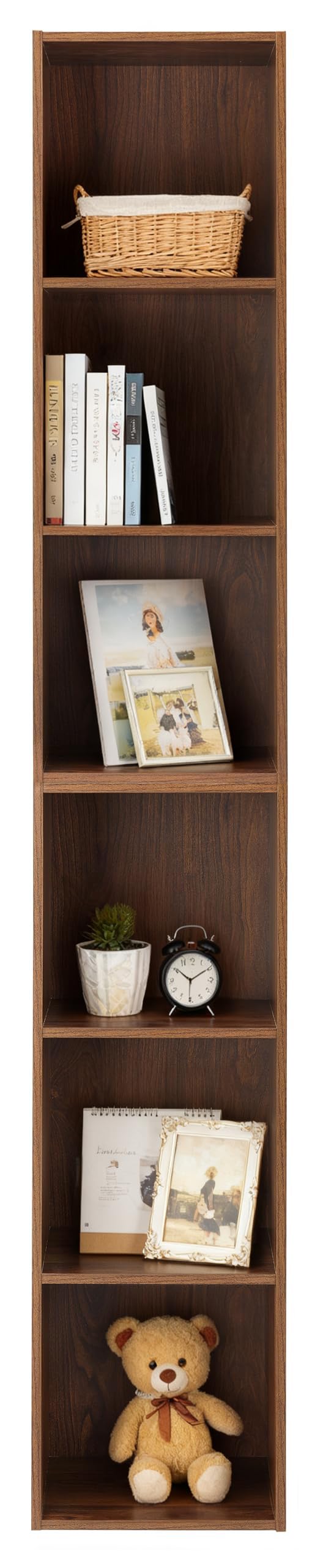 Whitmor 3 Cube Bookcase Storage Organizer, 3 Tier Stackable MDF Bookshelf, Open Storage Display Bookshelf, Storage Cabinet for Living Room, Bedroom, Home, Office, 12.2" L x 11.7" W x 35.6" H, Walnut