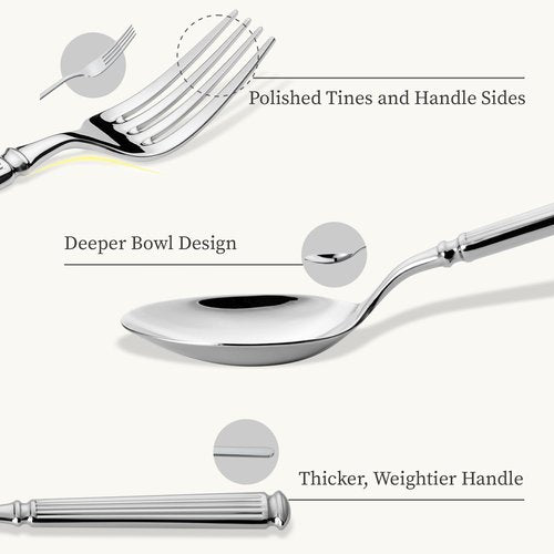 CAROTE 20 Pieces Silverware Set, Premium 18/10 Stainless Steel Flatware Set, Luxury Cutlery Set for 4, Dishwasher Safe for Home and Kitchen with Relief Patterns Handle, Party, Wedding, Silver