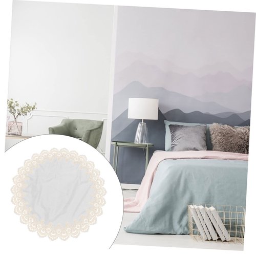 CIYODO Lace Lampshade Cover 31.49In Floral Pattern Lamp Shade Protector Soft Fabric Table Lamp Cover for Bedroom Light Decoration