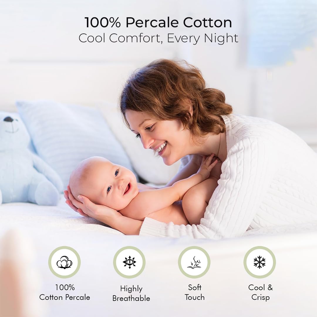 LINENWALAS 100% Cotton Queen Size Fitted Sheet Only, up to 17” Deep Pocket, Thick Strong, Breathable Crisp and Cool Premium Printed Bottom Sheet for Queen Size Bed (Vineyard)