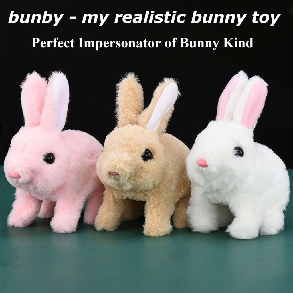 Skiennix Easter Bunny Toy - Interactive Plush Rabbit with Sounds & Movements | White