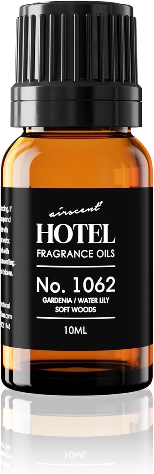AirScent Hotel Diffuser Oil No. 1062 - Premium Gardenia & Water Lily Fragrance - 10 mL Glass Dropper Bottle