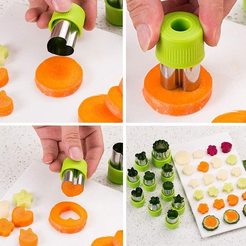 LetGoShop Cookie Cutter Set - 12 Shapes Biscuit Cutters with Safety Handle & Cartoon Food Forks
