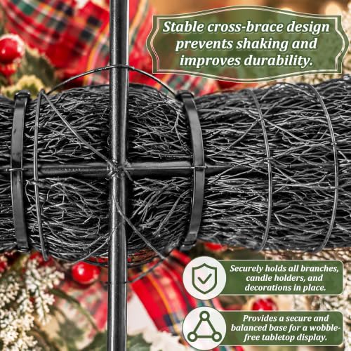 24 Inch Christmas Centerpiece with Candles, Pine Sprigs & Faux Snow