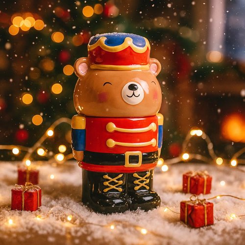 10 Strawberry Street Teddy Nutcracker Canister