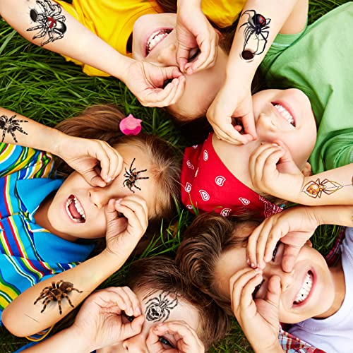 Hohamn Halloween Spider Temporary Tattoos for Kids Party Favors 12 Sheets