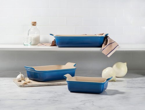 Le Creuset Stoneware Heritage Set - 3 Rectangular Baking Dishes in Marseille Color