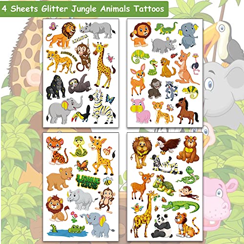 Glitter Animal Temporary Tattoos for Kids Party Favors 50 Styles