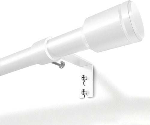 Adjustable 5/8” White Curtain Rods by [Brand Name] | Fits 30-90 Inch Windows with Brackets
