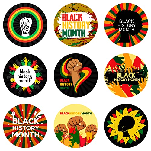 20 Sheets Black History Month Stickers - 180 Round Decals for Party Favors