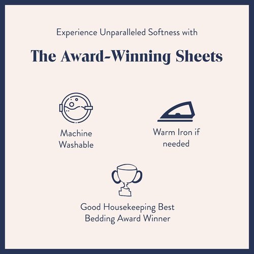 Brooklinen Luxury Sateen King Size Sheet Set - 100% Cotton, Soft & Durable Cream Bedding | Oeko-TEX Certified