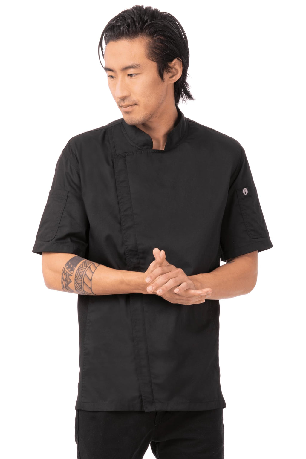 Chef Works Men's Springfield Chef Coat, Black, Small