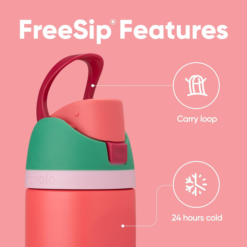 Owala FreeSip 32 oz Insulated Stainless Steel Water Bottle - BPA-Free, Straw Included, Perfect for Sports & Travel | Strawberry Fields