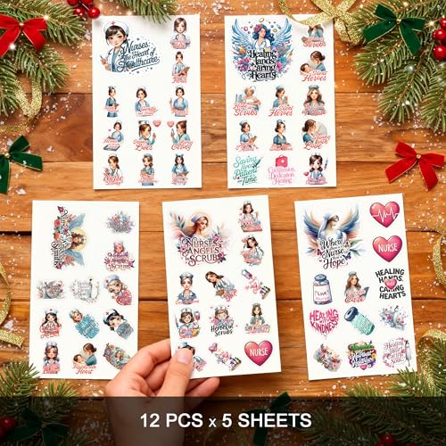 BETANAS 60 PCS Nurse Stickers Waterproof Motivational Medical Decals