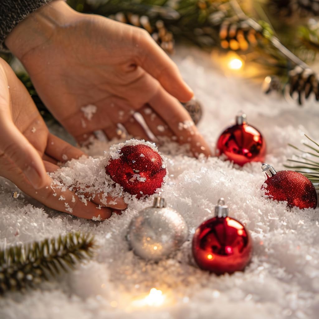 Skiennix Fake Snow Decoration - Instant Artificial Snow for Christmas Crafts | 10.6 Ounces