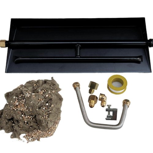 Americangaslos 15"-28" Burner Pan for Gas Fireplace Gas Fireplace Burner Gas fire pits Gas Logs Natural Gas and Propane Burner(18 Inch Two Pipe) Appearance Patent Applied