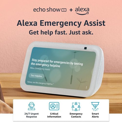 Echo Show 5 - Smart Display with Alexa Emergency Assist | Charcoal Color, Latest Model