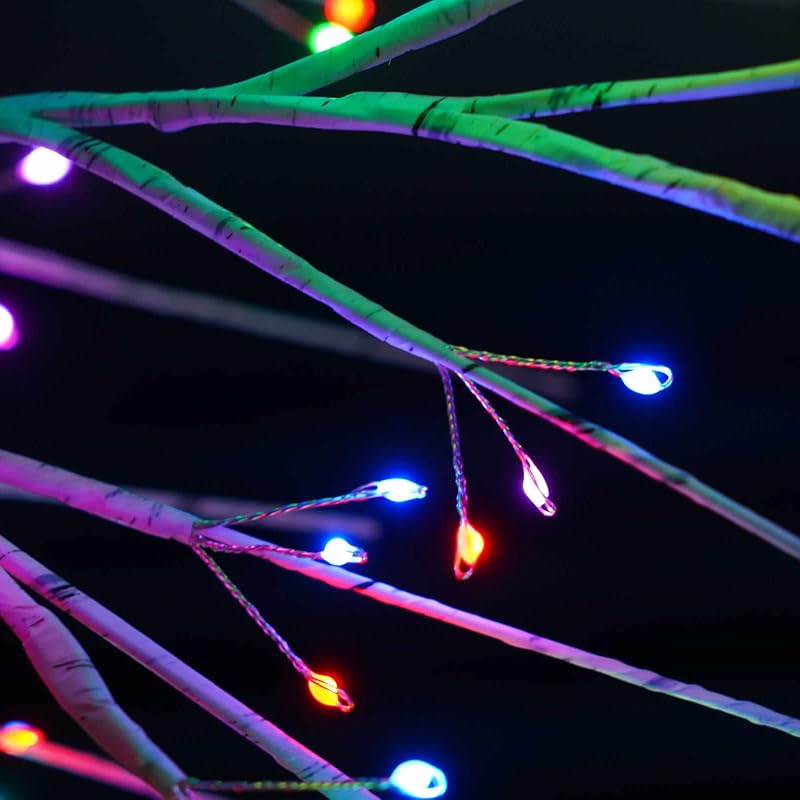 2ft Pre-lit Birch LED Tree with 72 RGB Lights & Remote - USB/Battery Powered, 1 Pack, Variation: 72LT RGB Birch