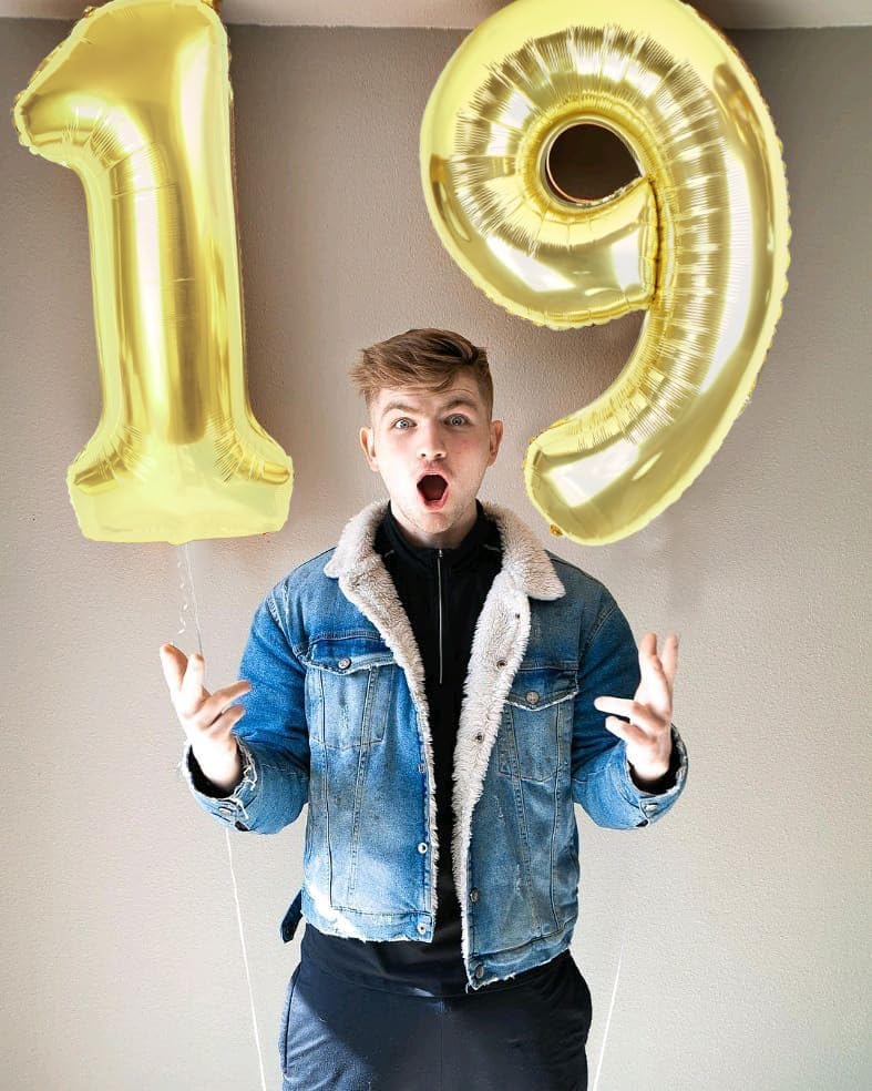 Number Balloons - 40 Inch Light Gold 1 Balloon for 1st Birthday Party Decorations & Baby Showers
