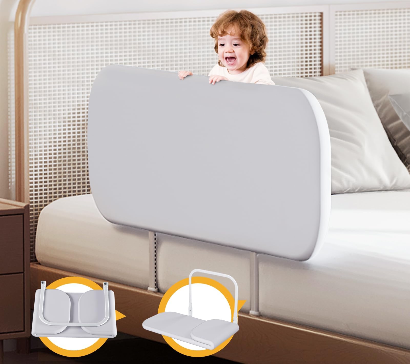 strenkitech Toddler Bed Rails for Travel - Baby Guard Bed Rail Portable for Crib, Twin, Queen, Full, King Size Beds - Easy to Assemble, Safety Bed Side Rail for Toddlers and Kids