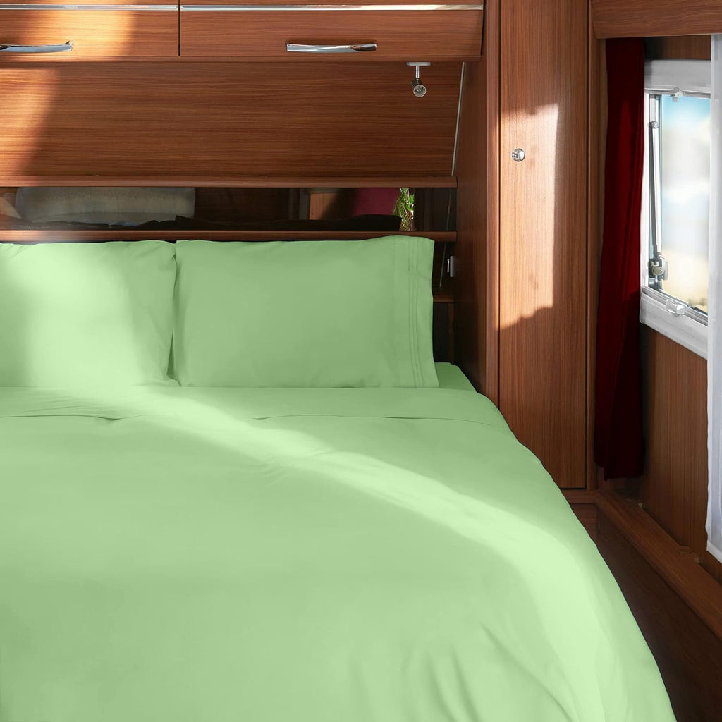 Mellanni RV Short Queen Sheets - Luxury Hotel-Quality Bedding | Extra Soft & Cooling - Deep Pocket, Pistachio