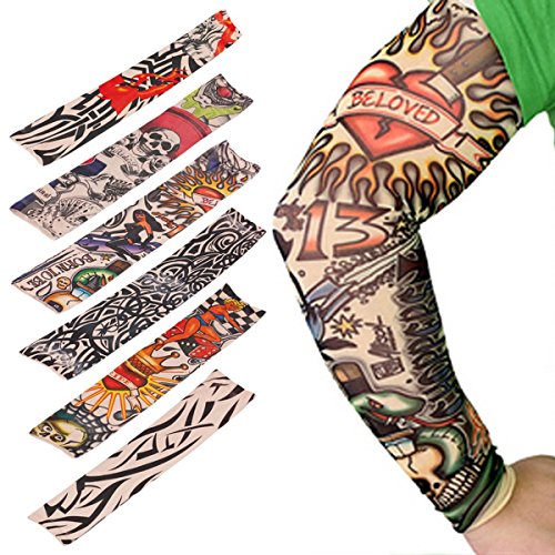 Akstore Temporary Tattoo Sleeves Set - 6 Pcs Fake Arm Sleeves