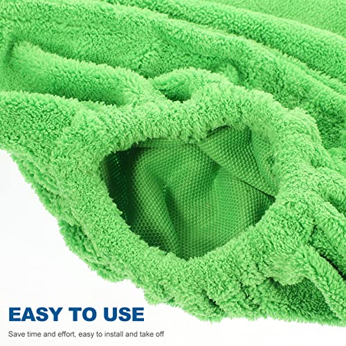 KALLORY Washable Microfiber Broom Cover - Green Reusable Mop Cloth