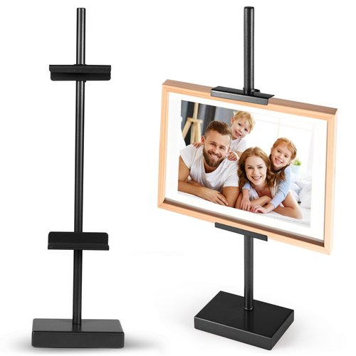 dakewang 1pcs Adjustable Tabletop Easel Stand for Picture Frames, Picture Easels for Display, Gold Easel, Picture Frame Stand, Adjustable Art Easel.(18inch,Black)