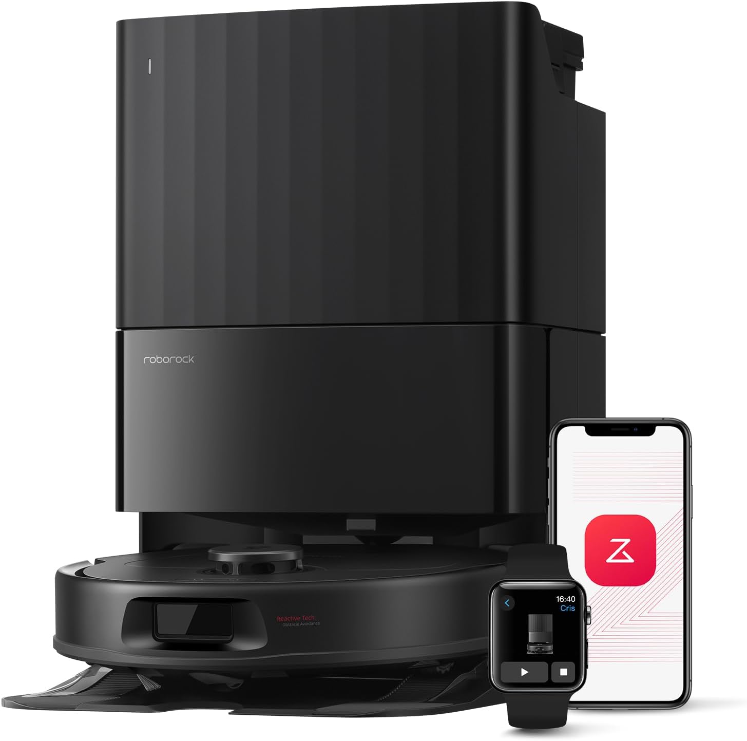 Roborock Qrevo Series Robot Vacuum & Mop - 8000Pa Suction, Smart Obstacle Avoidance, Auto Mop Washing, Black