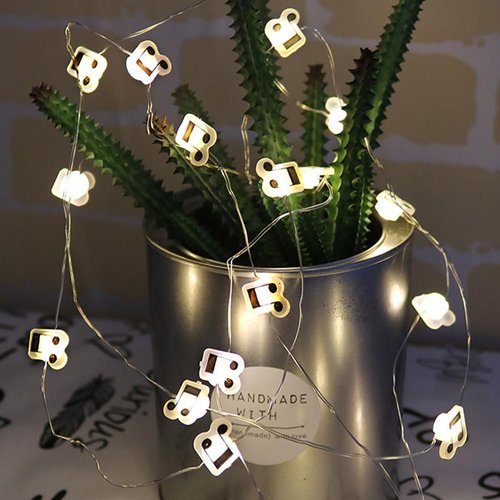 GUOCHENG 16FT 50LEDs Music Note String Lights, Music Stave Fairy Light 3AA Batteries Operated Decorative Light Strings, Musical Starry Lights for Indoor Outdoor(1 Pack)