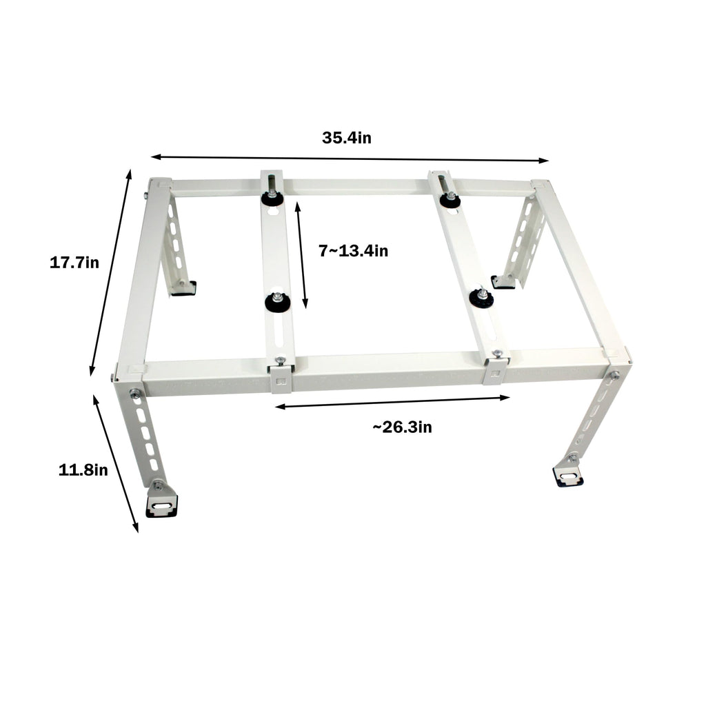 Mini Split Stand Ground Mounting Bracket Pad for 9,000-24,000BTU AC/Heating System/Ductless Air Conditioner,Anti-Vibration Heavy-Duty Vibration Absorber Condenser Adjustable Base 400LBS Load Capacity