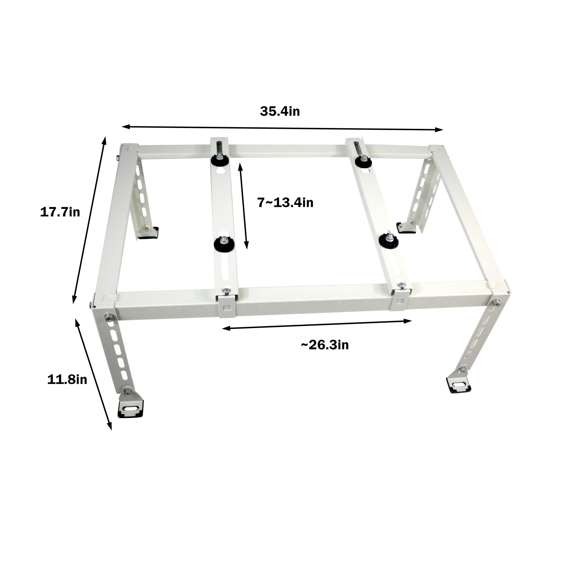 Mini Split Stand Ground Mounting Bracket Pad for 9,000-24,000BTU AC/Heating System/Ductless Air Conditioner,Anti-Vibration Heavy-Duty Vibration Absorber Condenser Adjustable Base 400LBS Load Capacity