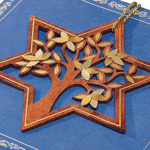 Papyrus Bar Mitzvah Card Wishing You The Very Best - Square Blue Design with Star of David Charm, Foil Accents, 5.75 x 5.75 Inches, Includes Envelope