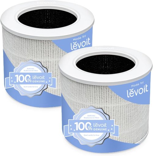 LEVOIT Core Mini-P Replacement Filter - High-Efficiency HEPA & Activated Carbon Air Purifier Filters | 2 Pack, White