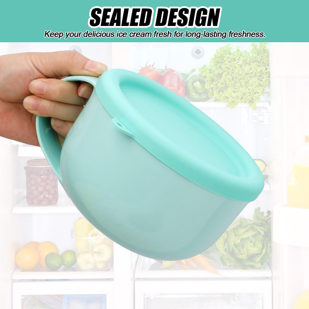 2pcs Silicone Lid for Dash My Mug, 5.9in BPA-Free Silicone Bowl Covers Storage Lid Replacement for Dash Ice Cream Maker Mug (Light Green)