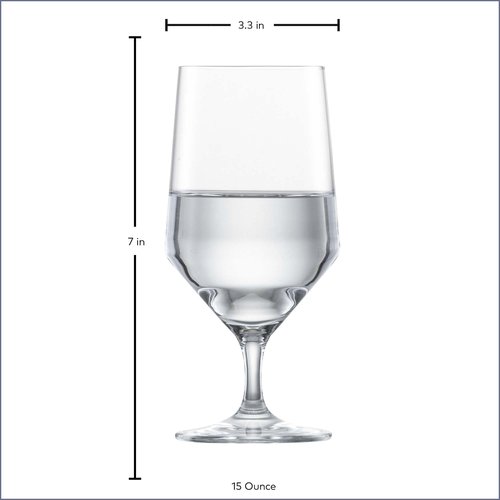 ZWIESEL GLAS Pure Water Glass (Set of 6), Drinking Glasses for Water, Dishwasher-Safe Machine-Made Tritan Crystal Glasses, Made in Germany (15 Ounce)