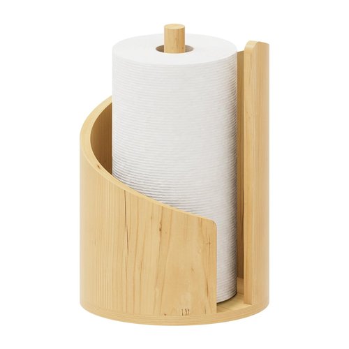 Wooden Paper Towel Holder for Countertop, Modern Mountain Style Paper Towel Holder, Heavy Duty Solid Wood Freestanding Paper Roll Stand for Kitchen, Bathroom & RV