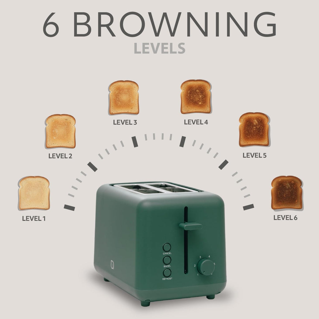WILLOW Eco Series 2-Slice Toaster - Extra-Wide Slots for Bagels & Artisan Bread, 6 Shade Settings