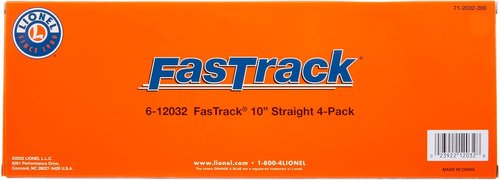 Lionel FasTrack 10” Straight Track - Electric O Gauge | Pack of 4 for Model Train Enthusiasts