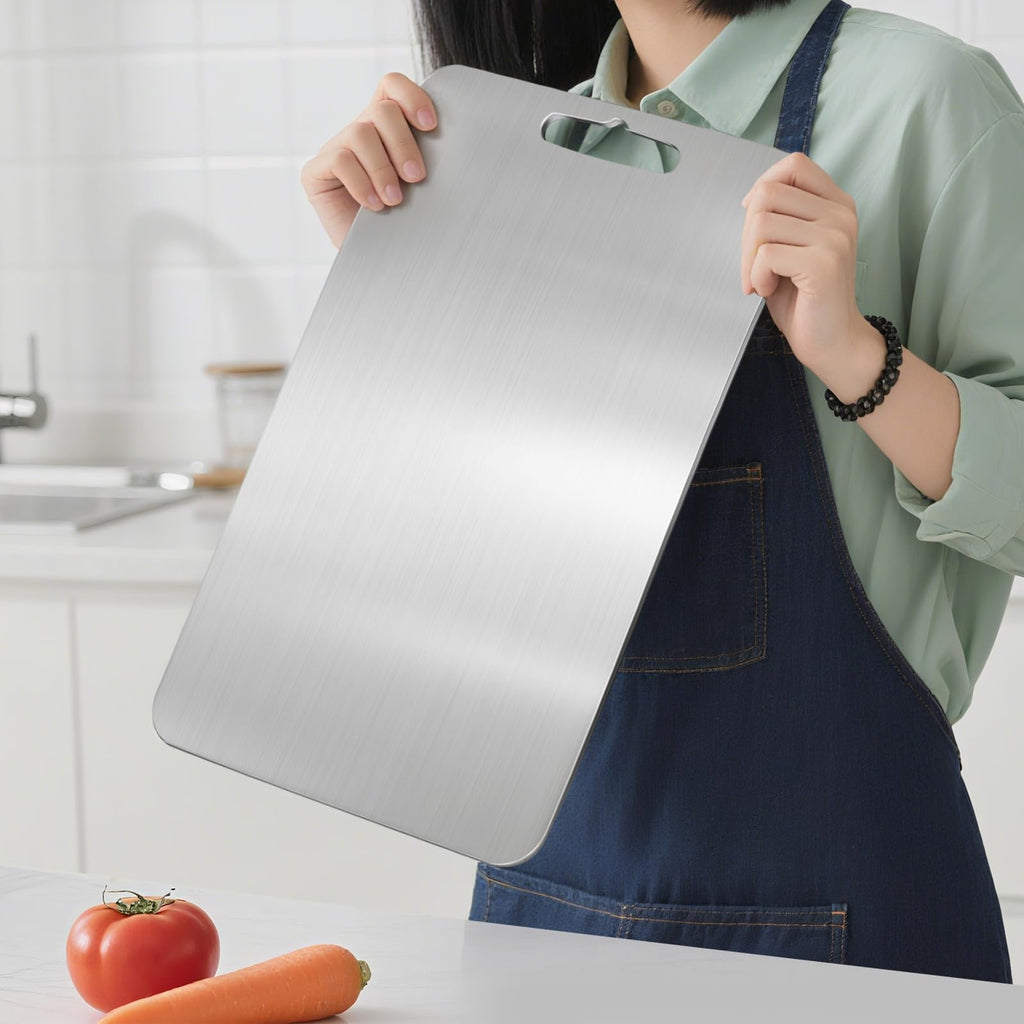 Titanium Cutting Board for Kitchen - 100% Pure Titanium Cutting Boards Non Toxic - 2026 New Upgrade Double Sided Metal Chopping Boards for Meat, Vegetables, Fruits, Dishwasher Safe (S+M+L, 3-Pack)
