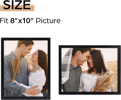 Giftgarden 8x10 Picture Frame - Sleek Black Design for Wall or Tabletop Display