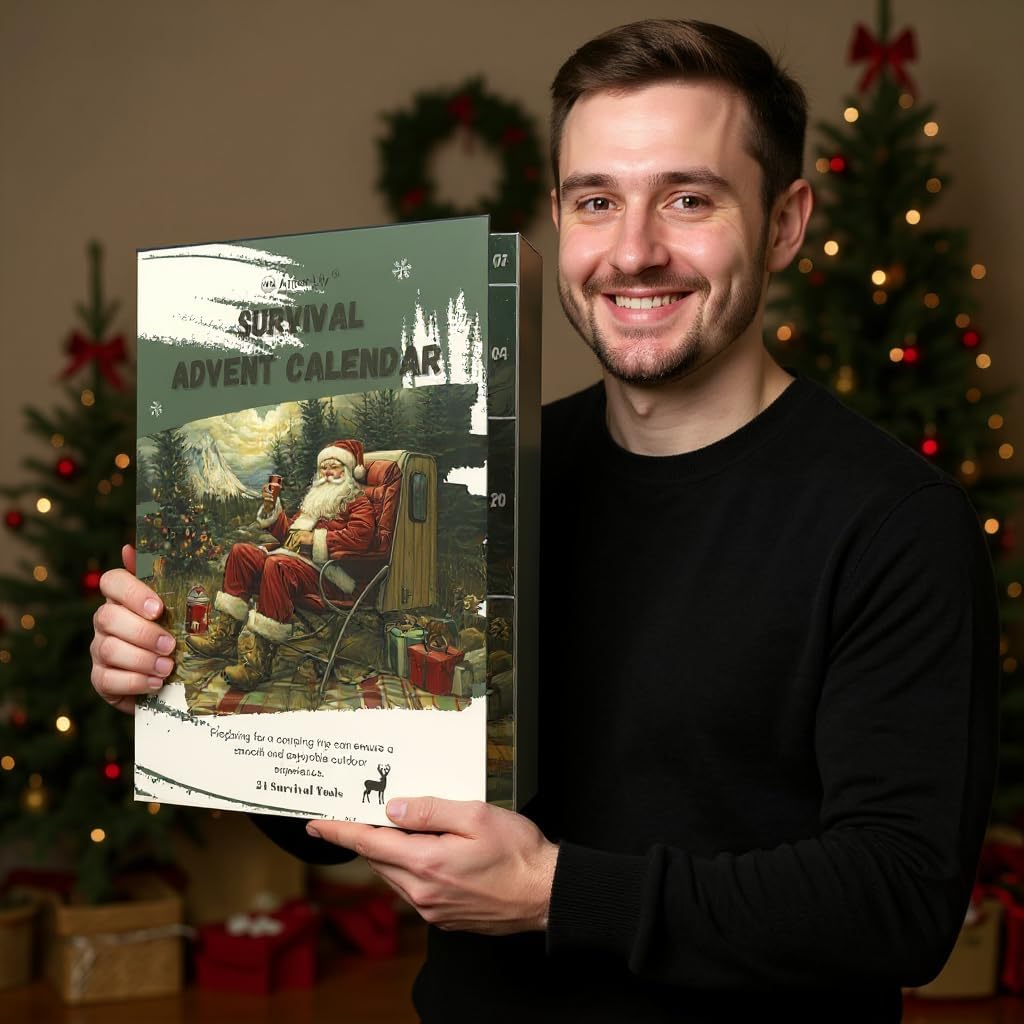 Survival Advent Calendar | 2025 Survival Kits for Men - 24 Days of Outdoor Adventure Gifts