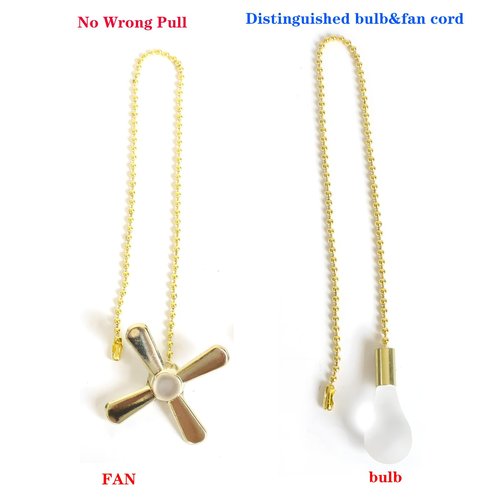 Ceiling Fan Zipper Kit - 2PCS Ceiling Fan Zipper Extenders with Connectors, 13.6 inches Approximately 34.9 cm, Suitable for Ceiling Fans or Lamps (golden)