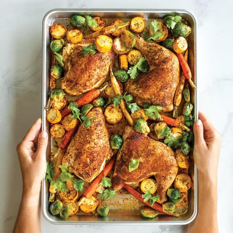 Nordic Ware Naturals Half Sheet Pan with Lid - Durable Bakeware for Easy Cooking and Storage